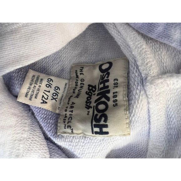 Girls Blue Tie Dye Oshkosh B’gosh hooded Cropped Sweatshirt Size 6x - Picture 6 of 6